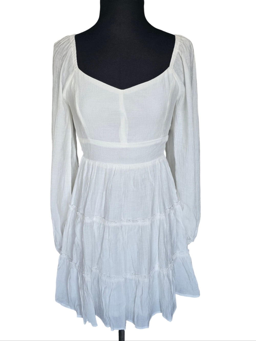 Altar'd State White Long-Sleeve Mini Dress Size S Graduation Party Cottagecore